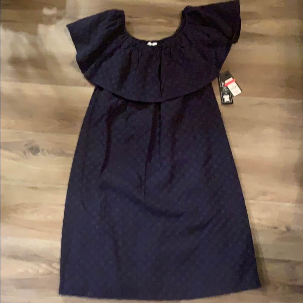 Crown & Ivy Off-shoulder Navy NEW W TAGS Dress